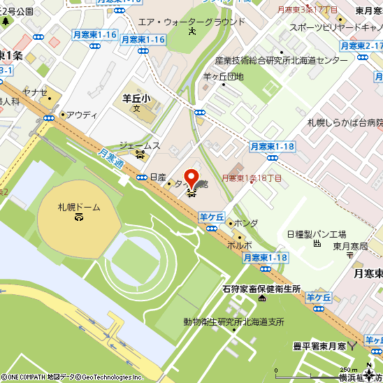 タイヤ館札幌ドーム前付近の地図